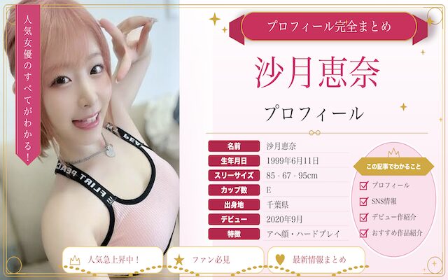沙月恵奈のプロフィール